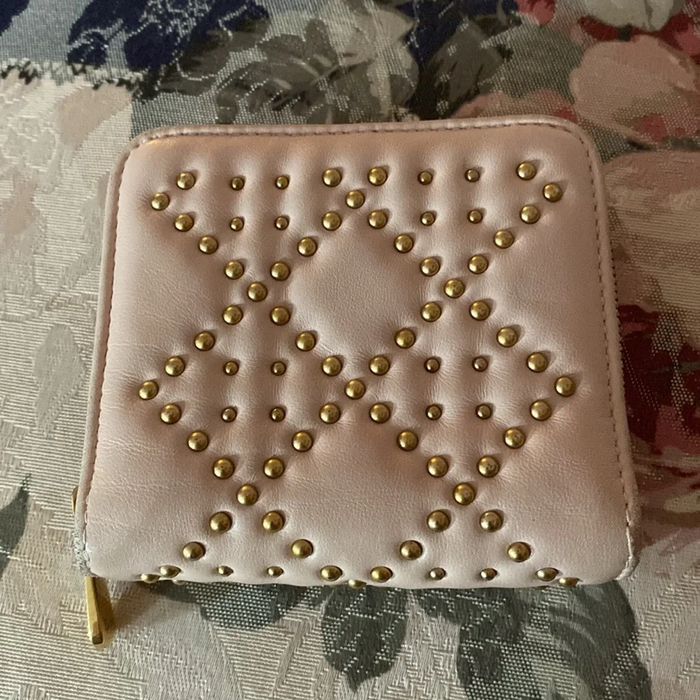 CHRISTIAN DIOR STUDDED BI FOLD WALLET & DUST BAG EUC
